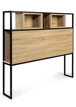 IDOMYA Essentials Zagłówek łóżka w kolorze jasnobrązowo-czarnym - 145 x 120 x 20 cm ze sklepu Limango Polska w kategorii Łóżka i materace - zdjęcie 188584705