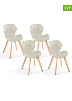 IDOMYA Factory Krzesła (4 szt.) "Gatsby" w kolorze kremowo-jasnobrązowym - 48 x 79 x 50 cm ze sklepu Limango Polska w kategorii Meble - zdjęcie 188584769