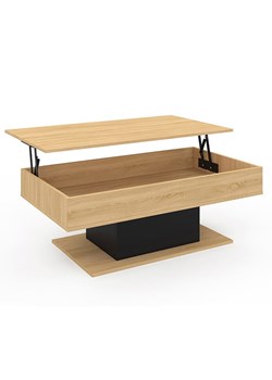 IDOMYA Essentials Ława "Tania" w kolorze jasnobrązowo-czarnym - 110 x 40 x 60 cm ze sklepu Limango Polska w kategorii Stoliki kawowe - zdjęcie 188584898