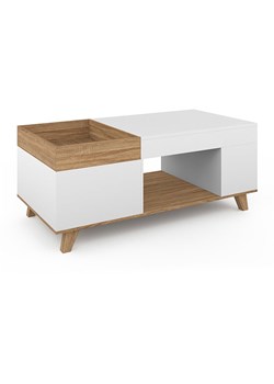 IDOMYA Essentials Ława "Stella" w kolorze jasnobrązowo-białym - 110 x 45 x 55 cm ze sklepu Limango Polska w kategorii Stoliki kawowe - zdjęcie 188584939