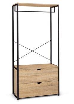 IDOMYA Essentials Garderoba "Memphis" w kolorze jasnobrązowo-czarnym - 80 x 167 x 40 cm ze sklepu Limango Polska w kategorii Szafy - zdjęcie 188585207
