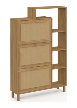 IDOMYA Essentials Szafka "Erin" w kolorze jasnobrązowym na buty - 86,5 x 133,5 x 23,5 cm ze sklepu Limango Polska w kategorii Szafy - zdjęcie 188585545