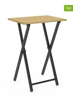 IDOMYA Essentials Stoliki (2 szt.) w kolorze jasnobrązowo-czarnym - 48 x 65 x 36 cm ze sklepu Limango Polska w kategorii Stoliki kawowe - zdjęcie 188585618