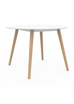 IDOMYA Factory Stół "Stacy" w kolorze jasnobrązowo-białym do jadalni - wys. 75 x Ø 110 cm ze sklepu Limango Polska w kategorii Stoliki kawowe - zdjęcie 188585628