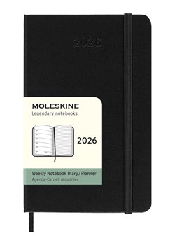 Moleskine Kalendarz tygodniowy "2026" w kolorze czarnym - 9 x 14 cm ze sklepu Limango Polska w kategorii Akcesoria biurowe - zdjęcie 188588029