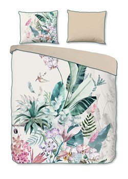 Descanso Komplet pościeli satynowej "Verdi" w kolorze kremowym ze wzorem ze sklepu Limango Polska w kategorii Pościele - zdjęcie 188591368