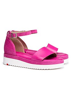 LLOYD Skórzane sandały w kolorze różowym na koturnie ze sklepu Limango Polska w kategorii Sandały damskie - zdjęcie 188596217