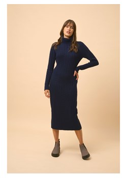Just Cashmere Kaszmirowa sukienka "Dolkar" w kolorze granatowym ze sklepu Limango Polska w kategorii Sukienki - zdjęcie 188608536