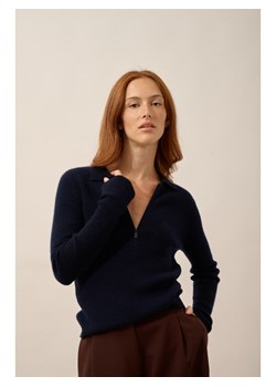 Just Cashmere Kaszmirowy sweter "Kristjan" w kolorze granatowym ze sklepu Limango Polska w kategorii Swetry damskie - zdjęcie 188608989