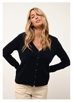 Just Cashmere Kaszmirowy kardigan "Norma" w kolorze granatowym ze sklepu Limango Polska w kategorii Swetry damskie - zdjęcie 188609266