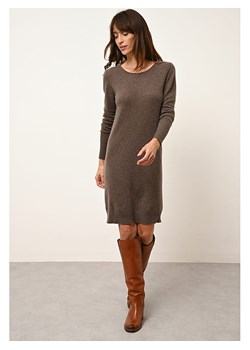 Just Cashmere Kaszmirowa sukienka "Susan" w kolorze brązowym ze sklepu Limango Polska w kategorii Sukienki - zdjęcie 188609396