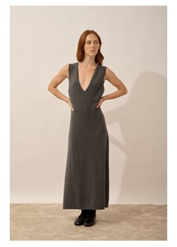 Just Cashmere Kaszmirowa sukienka "Tessa" w kolorze antracytowym ze sklepu Limango Polska w kategorii Sukienki - zdjęcie 188609435