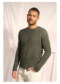 Just Cashmere Kaszmirowy sweter "Darri" w kolorze ciemnozielonym ze sklepu Limango Polska w kategorii Swetry męskie - zdjęcie 188609697