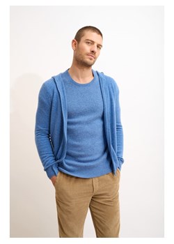 Just Cashmere Kaszmirowy kardigan "Elliot" w kolorze błękitnym ze sklepu Limango Polska w kategorii Swetry męskie - zdjęcie 188609745
