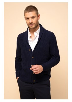 Just Cashmere Kaszmirowy kardigan "Garma" w kolorze granatowym ze sklepu Limango Polska w kategorii Swetry męskie - zdjęcie 188609789