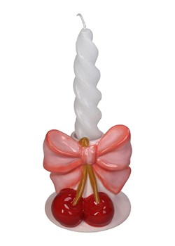 Kersten Świecznik "Bow" w kolorze jasnoróżowo-czerwonym - 9,3 x 9,2 x 8,8 cm ze sklepu Limango Polska w kategorii Świeczniki - zdjęcie 188614595