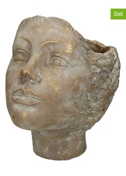 Kersten Doniczki (2 szt.) "Face" w kolorze złotym - wys. 15 x Ø 19 cm ze sklepu Limango Polska w kategorii Doniczki i osłonki - zdjęcie 188614645