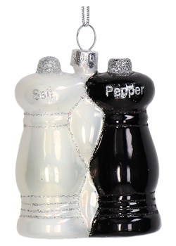 Kersten Bombka "Pepper &amp; Salt" w kolorze biało-czarnym - wys. 7,6 cm ze sklepu Limango Polska w kategorii Dekoracje bożonarodzeniowe - zdjęcie 188614725