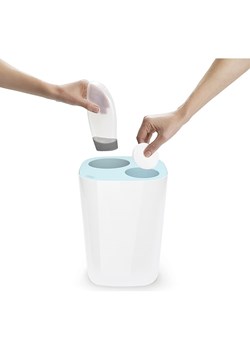 JosephJoseph Kosz łazienkowy "Split" w kolorze biało-niebieskim - 8 l - 21 x 28 x 21 cm ze sklepu Limango Polska w kategorii Kosze na śmieci - zdjęcie 188615329