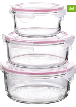 Glasslock Pojemniki (3 szt.) "Classic Type" w kolorze różowym ze sklepu Limango Polska w kategorii Pojemniki kuchenne - zdjęcie 188615507