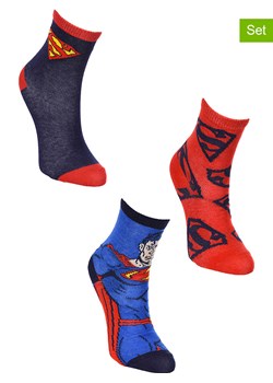 Superman Skarpety (3 pary) "Superman" w kolorze niebiesko-czerwono-granatowym ze sklepu Limango Polska w kategorii Skarpetki dziecięce - zdjęcie 188616257