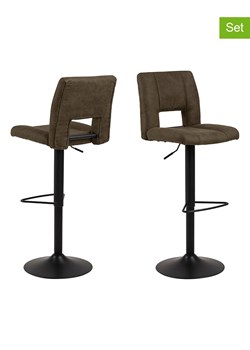 Actona Hockery barowe (2 szt.) "Sylvia" w kolorze oliwkowym - 41,5 x 115 x 52 cm ze sklepu Limango Polska w kategorii Pufy i siedziska - zdjęcie 188616835