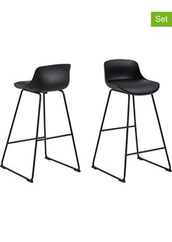 Actona Hockery barowe (2 szt.) "Tina" w kolorze czarnym - 43 x 94 x 49 cm ze sklepu Limango Polska w kategorii Pufy i siedziska - zdjęcie 188616849