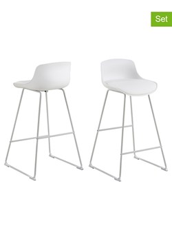 Actona Hockery barowe (2 szt.) "Tina" w kolorze białym - 43 x 94 x 49 cm ze sklepu Limango Polska w kategorii Pufy i siedziska - zdjęcie 188616859