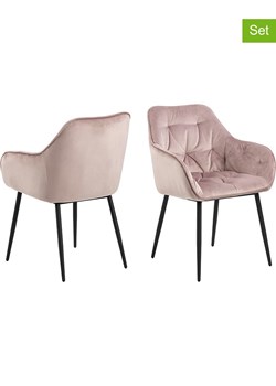 Actona Krzesła (2 szt.) "Brooke" w kolorze jasnoróżowym do jadalni - 58 x 83 x 55 cm ze sklepu Limango Polska w kategorii Meble - zdjęcie 188616878