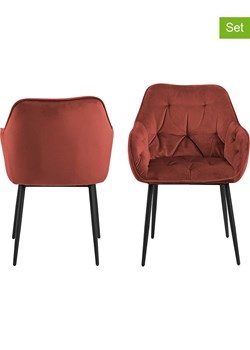 Actona Krzesła (2 szt.) "Brooke" w kolorze czerwonym do jadalni - 58 x 83 x 55 cm ze sklepu Limango Polska w kategorii Meble - zdjęcie 188616908