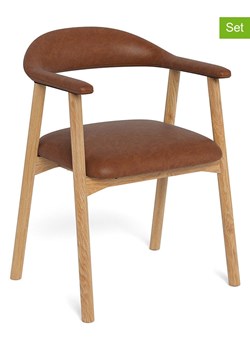 Actona Krzesła (2 szt.) "Addi" w kolorze jasnobrązowym do jadalni - 56 x 75,5 x 54 cm ze sklepu Limango Polska w kategorii Meble - zdjęcie 188617375