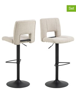 Actona Hockery barowe (2 szt.) "Sylvia" w kolorze beżowo-czarnym - 41,5 x 115 x 52 cm ze sklepu Limango Polska w kategorii Pufy i siedziska - zdjęcie 188617485