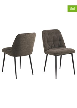 Actona Krzesła (2 szt.) "Brooke" w kolorze szarobrązowym do jadalni - 50 x 84 x 55 cm ze sklepu Limango Polska w kategorii Meble - zdjęcie 188617555