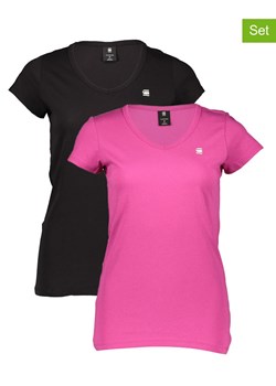 G-Star Koszulki (2 szt.) w kolorze czarno-różowym ze sklepu Limango Polska w kategorii Bluzki damskie - zdjęcie 188620805