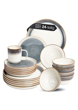 Moritz &amp; Moritz 24-częściowy zestaw "Tarento" w kolorze biało-szarym ze sklepu Limango Polska w kategorii Naczynia - zdjęcie 188622127