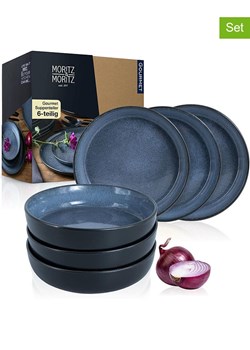 Moritz &amp; Moritz Talerze głębokie (6 szt.) "Vida" w kolorze niebieskim - Ø 19 cm ze sklepu Limango Polska w kategorii Naczynia - zdjęcie 188622236