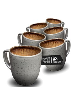 Moritz &amp; Moritz Kubki (6 szt.) "Organic" w kolorze szaro-pomarańczowym - 380 ml ze sklepu Limango Polska w kategorii Naczynia - zdjęcie 188622385