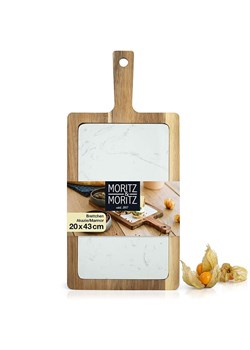 Moritz &amp; Moritz Deska w kolorze biało-jasnobrązowym do serwowania - 43 x 20 cm ze sklepu Limango Polska w kategorii Misy i tace dekoracyjne - zdjęcie 188622439