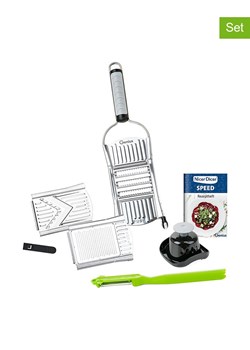 Nicer Dicer 7-częściowy zestaw "Nicer Dicer Speed" w kolorze srebrnym ze sklepu Limango Polska w kategorii Akcesoria kuchenne - zdjęcie 188622938
