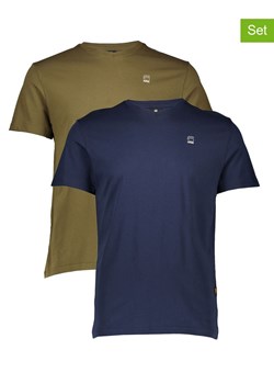 G-Star Koszulki (2 szt.) w kolorze oliwkowo-granatowym ze sklepu Limango Polska w kategorii T-shirty męskie - zdjęcie 188623678
