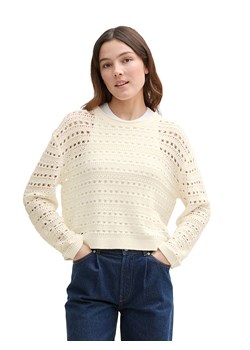 TOM TAILOR Denim Sweter w kolorze kremowym ze sklepu Limango Polska w kategorii Swetry damskie - zdjęcie 188629697