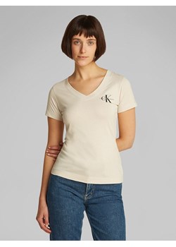 CALVIN KLEIN JEANS Koszulka w kolorze kremowym ze sklepu Limango Polska w kategorii Bluzki damskie - zdjęcie 188630785