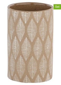 Wenko Kubki łazienkowe (2 szt.) "Tupian" w kolorze beżowym - wys. 12 x Ø 7 cm ze sklepu Limango Polska w kategorii Dozowniki do mydła - zdjęcie 188632126