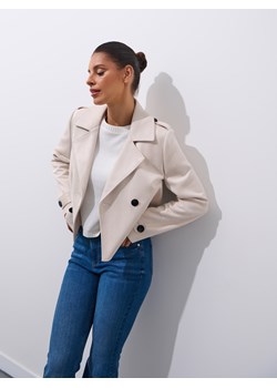 Mohito - Krótki kremowy trencz - kremowy ze sklepu Mohito w kategorii Kurtki damskie - zdjęcie 188632967