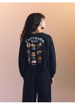 Reserved - Bluza Kapibara CapyFun - czarny ze sklepu Reserved w kategorii Bluzy dziewczęce - zdjęcie 188633058