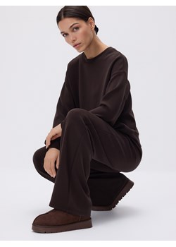 Reserved - Spodnie z szeroką nogawką - ciemnobrązowy ze sklepu Reserved w kategorii Spodnie damskie - zdjęcie 188633479