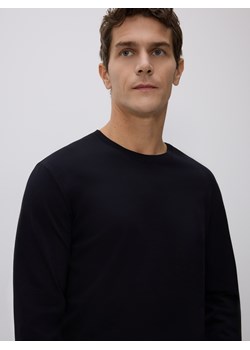 Reserved - Longsleeve z merceryzowanej bawełny - czarny ze sklepu Reserved w kategorii T-shirty męskie - zdjęcie 188633756