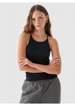 Damski top basic Outhorn OTHWAW24TSLEF189 - czarny ze sklepu Sportstylestory.com w kategorii Bluzki damskie - zdjęcie 188634128