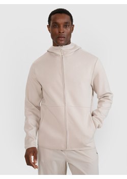 Męska bluza dresowa rozpinana z kapturem 4F 4FWSS25TSWSM1548 - beżowa ze sklepu Sportstylestory.com w kategorii Bluzy męskie - zdjęcie 188634176