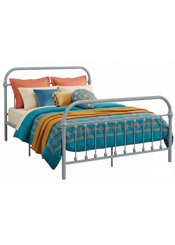 Szare industrialne łóżko metalowe 120x200 cm R5-R01 ze sklepu Edinos.pl w kategorii Łóżka i materace - zdjęcie 188634305